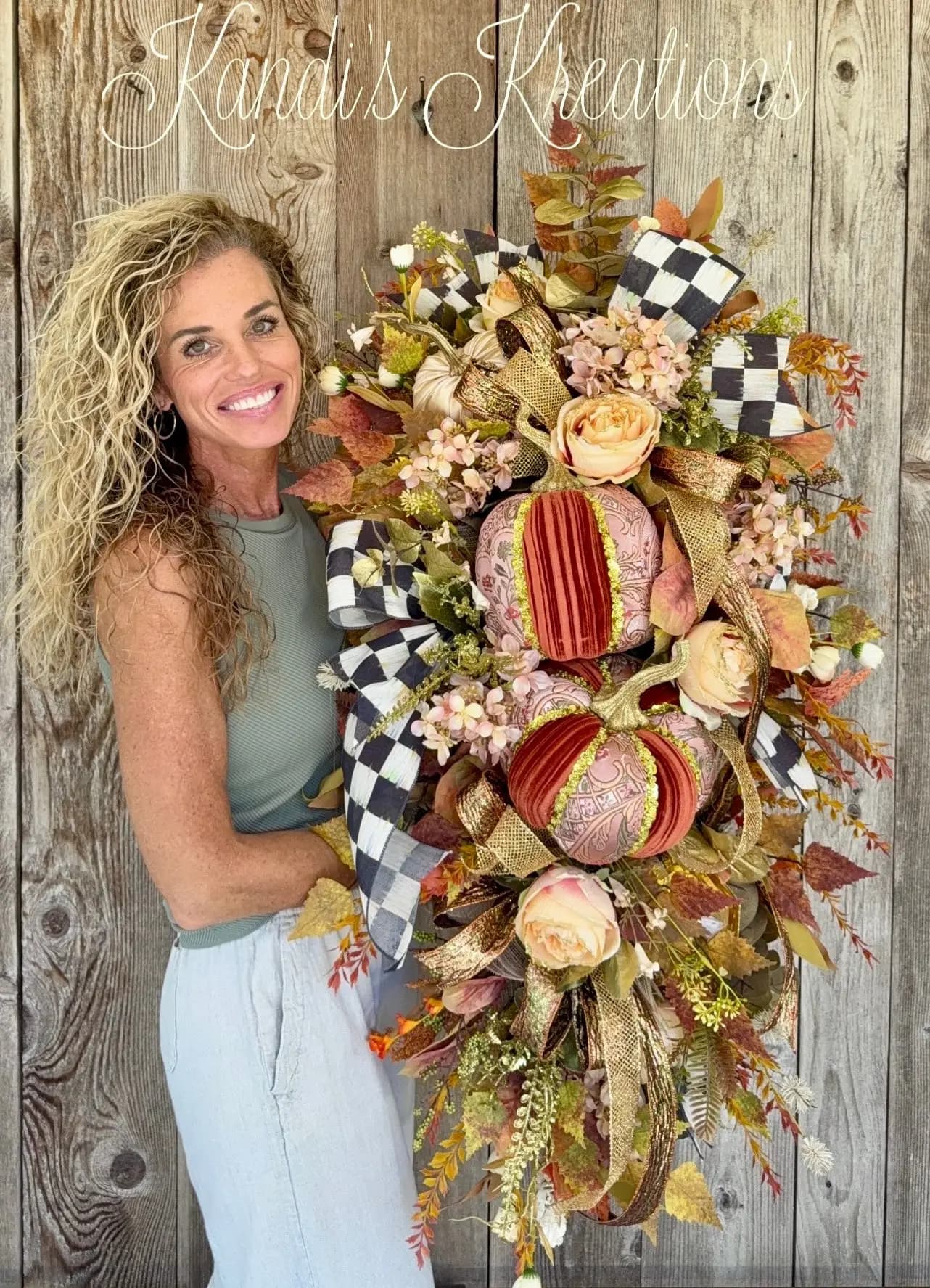 Elegant Velvet Pumpkin Fall Swag — view 1 of 5