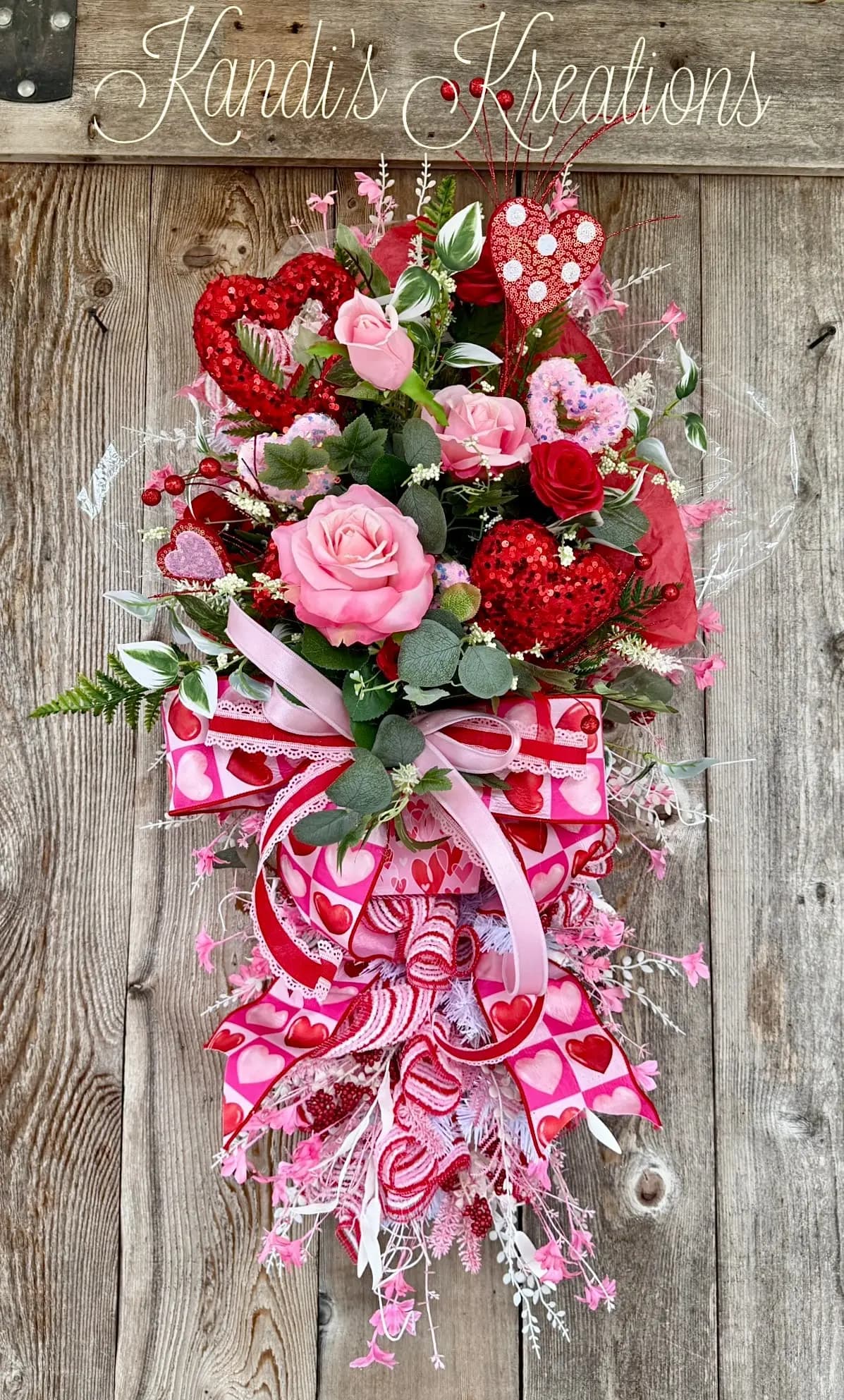 Valentines bouquet swag — handmade by Kandi's Kreations