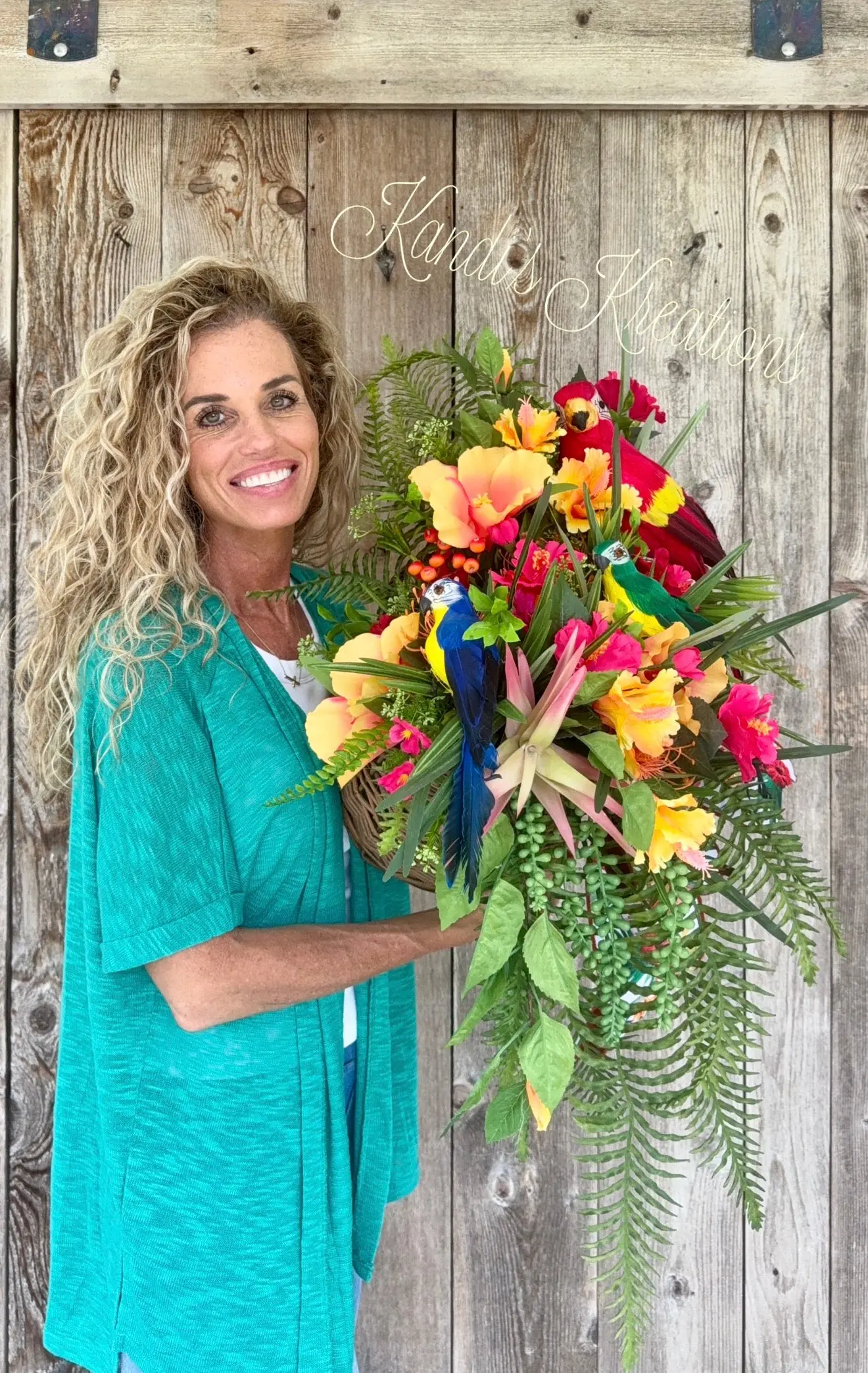 Tropical Paradise Wall Basket — handmade by Kandi's Kreations