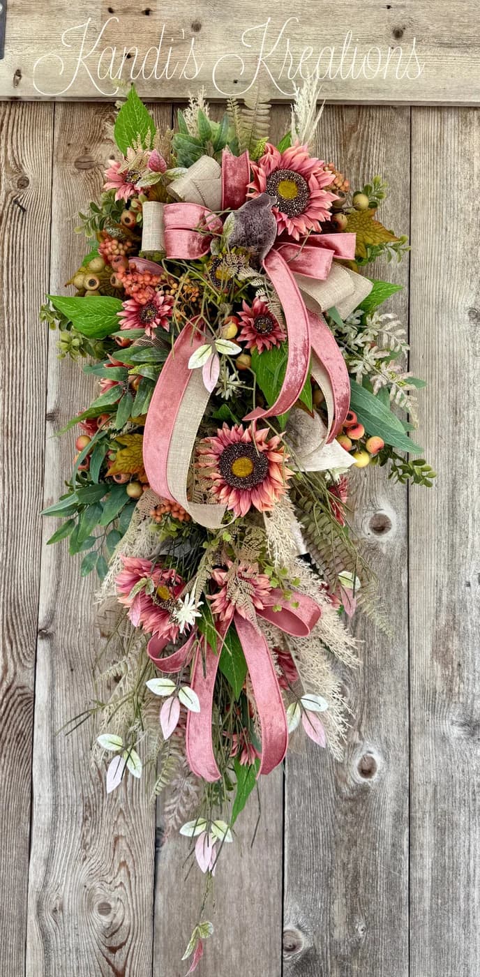 🍂 Blush Harvest Fall Swag 🍂 — handmade by Kandi's Kreations