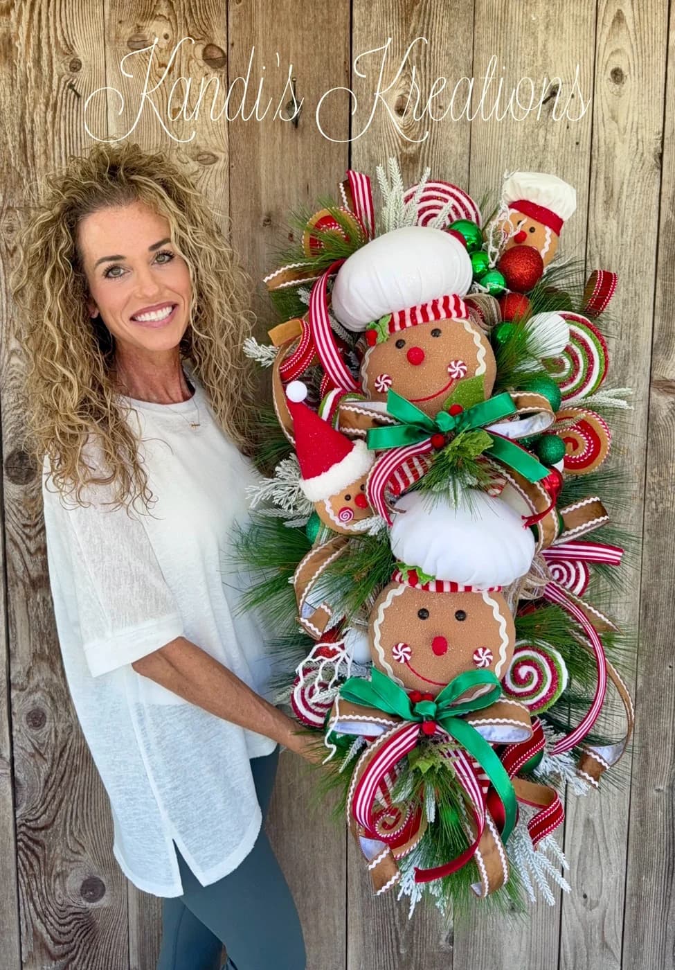 Gingerbread Christmas Swag — handmade by Kandi's Kreations