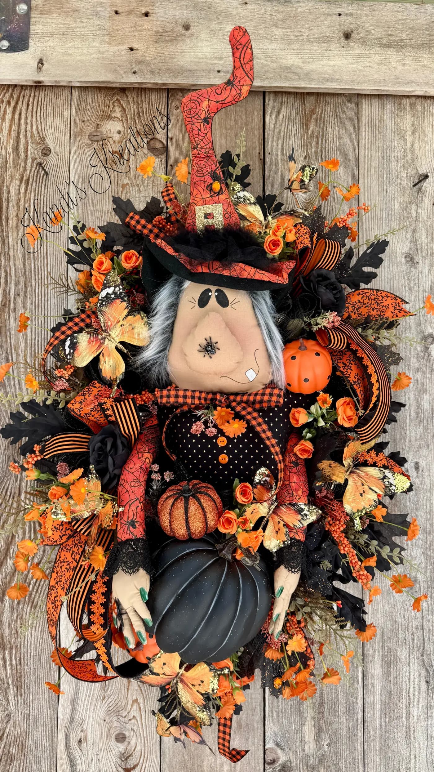 Halloween Witch Wreath for Front Door — handmade by Kandi's Kreations